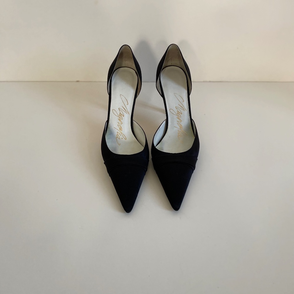 Magnolia - Black satin evening shoes